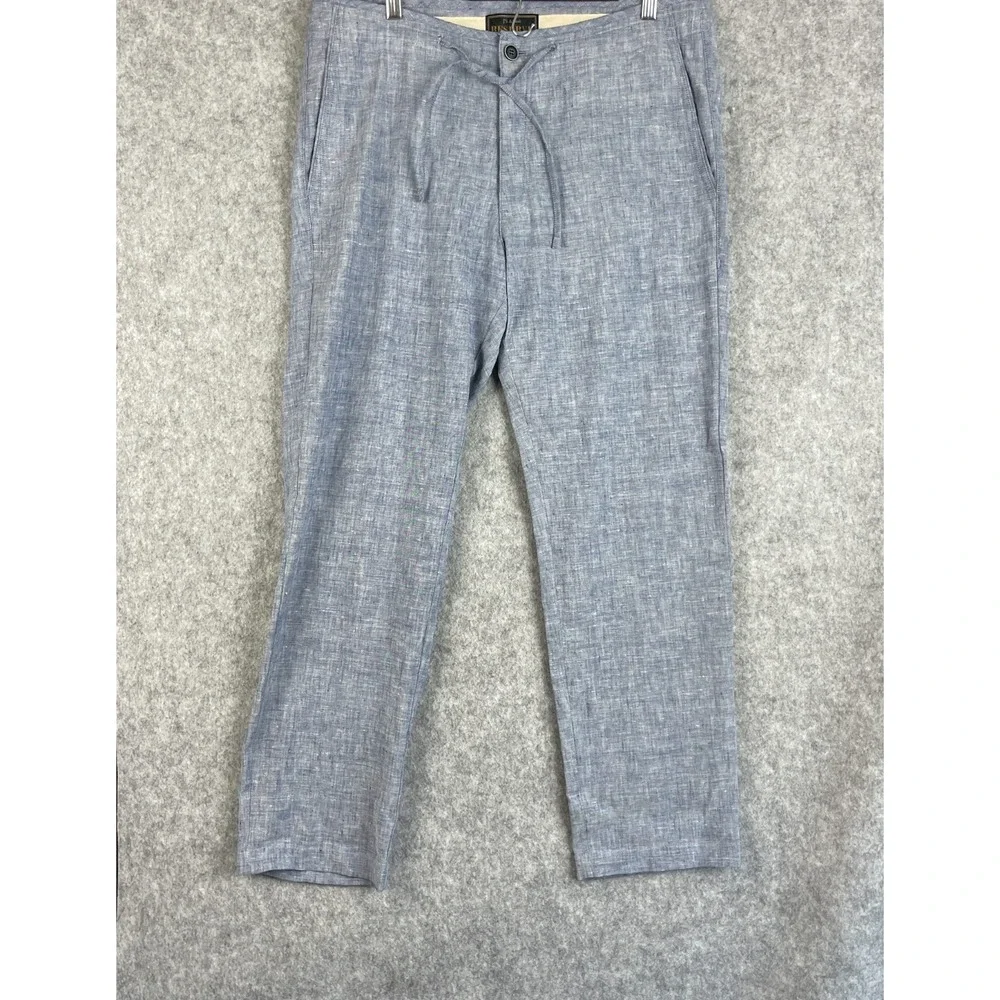 Jos A Bank Reserve Linen Blend Pants Mens 34x30 Blue Tailored Fit Drawstring